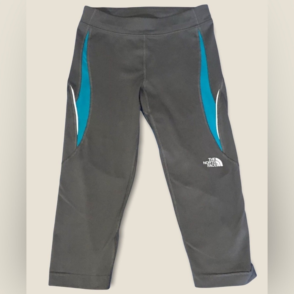 The North Face Women's Gray and Teal Athletic Shorts